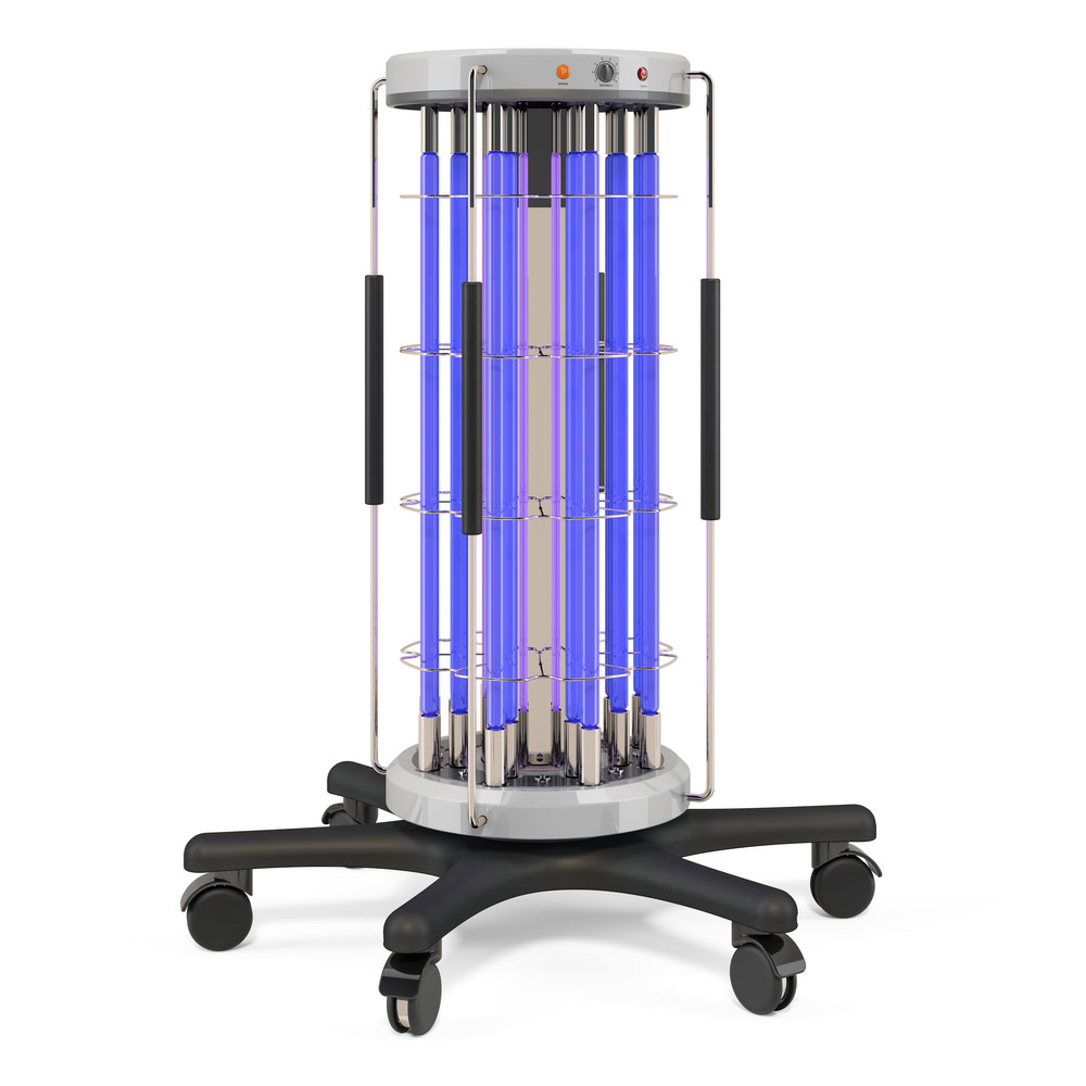 Columna móvil de lámparas ultravioleta